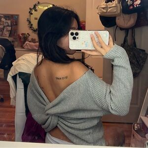 Chic Off-Shoulder Gray Sweater